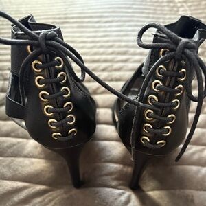 Nine West Black High Heel Open-Toe Sandals | Women’s Size 7.5 | 4in heel